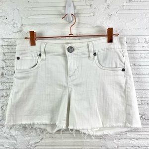 Kut From The Kloth Raw Hem White Jean Shorts Size 4